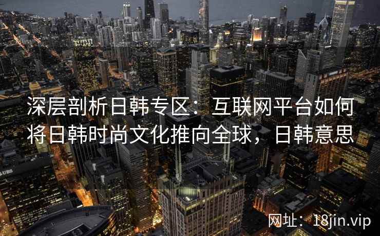 深层剖析日韩专区：互联网平台如何将日韩时尚文化推向全球，日韩意思