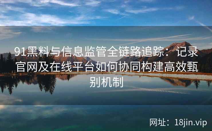 91黑料与信息监管全链路追踪:记录官网及在线平台如何协同构建高效甄别机制 91黑料与信息监管全链路追踪:记录官网及在线平台如何协同构建高效甄别机制