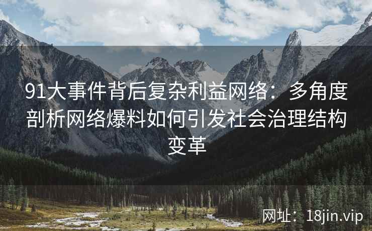 91大事件背后复杂利益网络：多角度剖析网络爆料如何引发社会治理结构变革